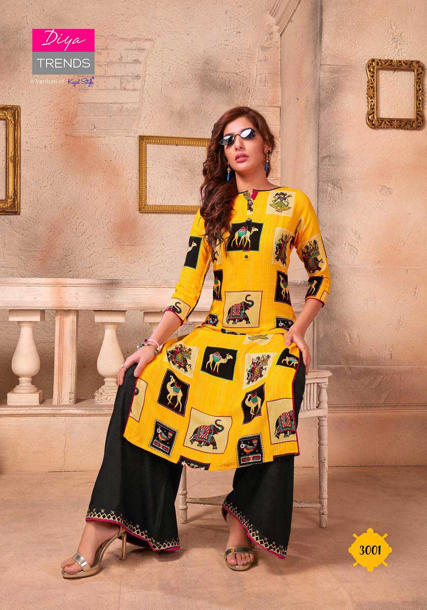 Biba's Vol-3 Diya Trends Rayon Palazzo Kurti Biba's Vol-3 Diya Trends Rayon Palazzo Kurti